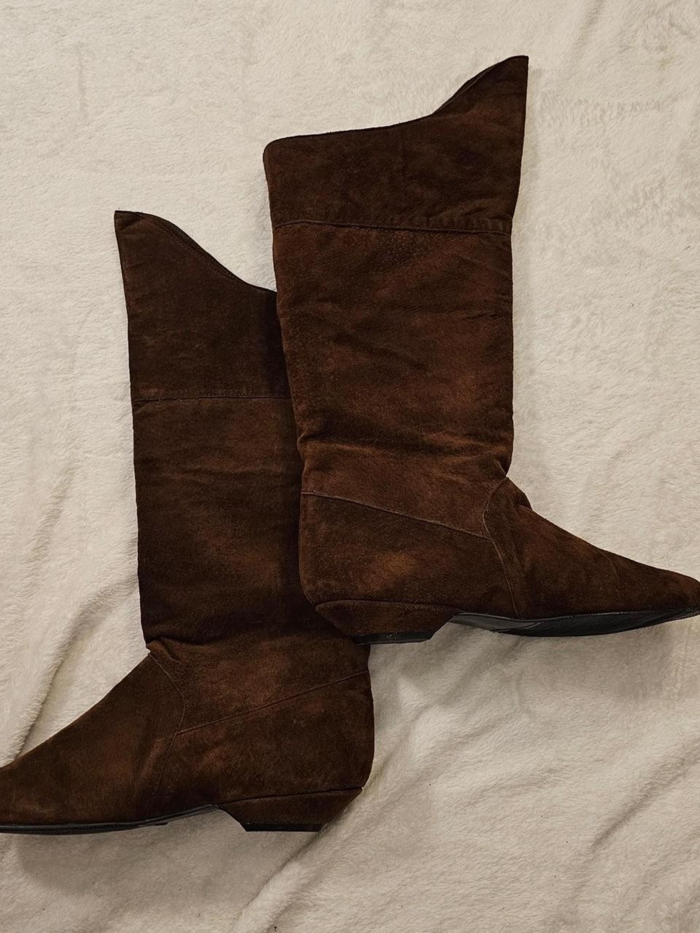 Aj Valenci Brown Suede Beaded Fringe Mid-Calf Boots - Picture 3 of 7